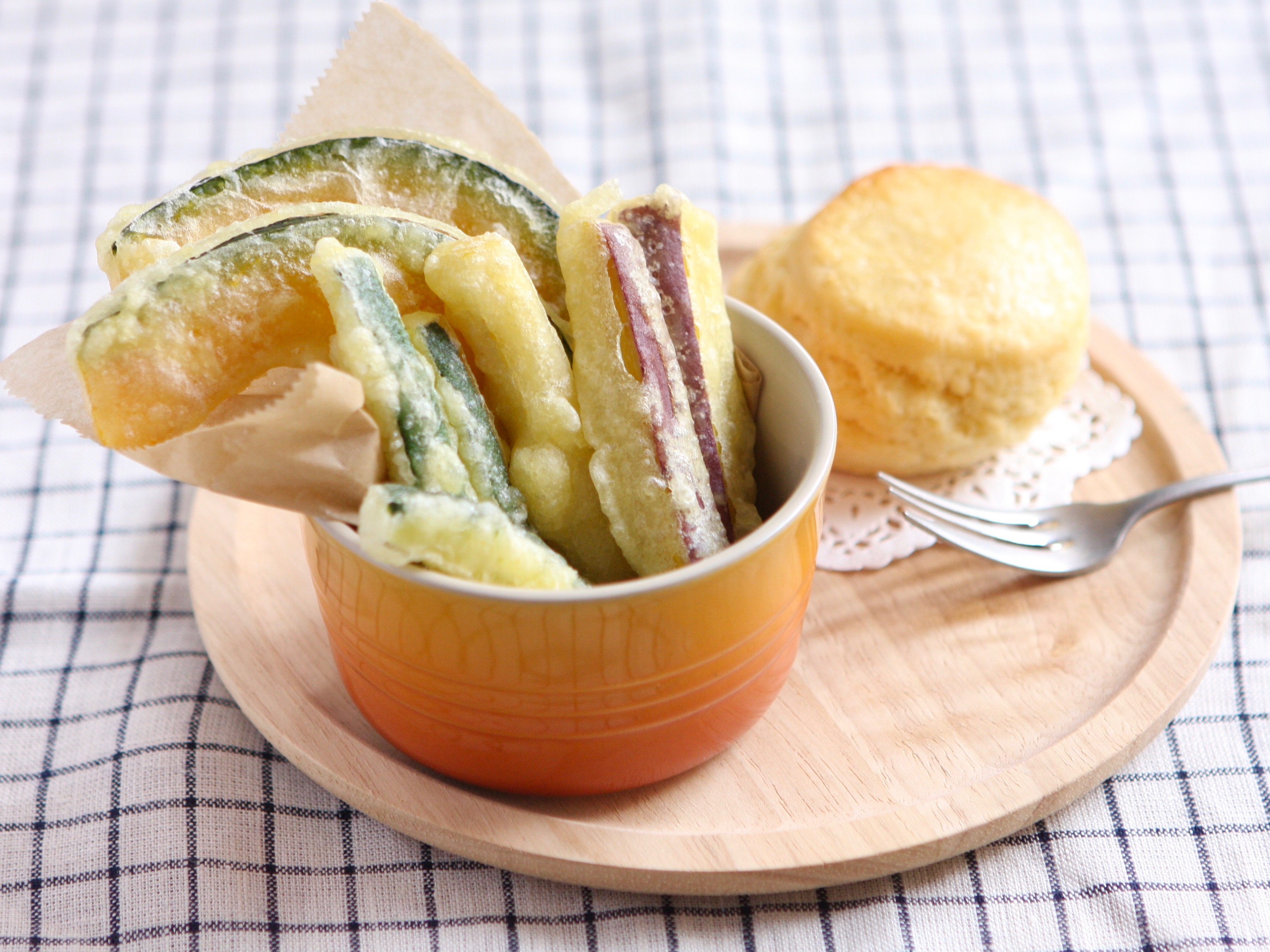 味覚障害の時の野菜の天ぷらとスコーン